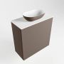 Mondiaz Fowy toiletmeubel 50x50x23cm smoke mat 0 kraangaten wasbak: midden 1 deur solid surface met blad MDF kleur wasbak: Antraciet Wit FOWY59006smokesmoke - Thumbnail 2