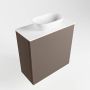 Mondiaz Fowy toiletmeubel 50x50x23cm smoke mat 0 kraangaten wasbak: midden 1 deur solid surface met blad MDF kleur wasbak: wit FOWY59006smoketalc - Thumbnail 2