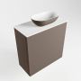 Mondiaz Fowy toiletmeubel 50x50x23cm smoke mat 1 kraangat wasbak: rechts 1 deur solid surface met blad MDF kleur wasbak: Antraciet Wit FOWY59005smokesmoke - Thumbnail 2