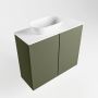 Mondiaz Fowy toiletmeubel 60x50x23cm army mat 1 kraangat wasbak: links 2 deuren solid surface met blad MDF kleur wasbak: wit FOWY59008armytalc - Thumbnail 3