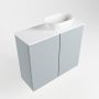 Mondiaz Fowy toiletmeubel 60x50x23cm clay mat 1 kraangat wasbak: rechts 2 deuren solid surface met blad MDF kleur wasbak: wit FOWY59009claytalc - Thumbnail 2
