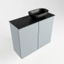 Mondiaz Fowy toiletmeubel 60x50x23cm clay mat 0 kraangaten wasbak: rechts 2 deuren solid surface met blad MDF kleur wasbak: zwart FOWY59012clayurban - Thumbnail 3