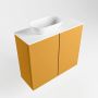 Mondiaz Fowy toiletmeubel 60x50x23cm ocher mat 0 kraangaten wasbak: links 2 deuren solid surface met blad MDF kleur wasbak: wit FOWY59011ochertalc - Thumbnail 2