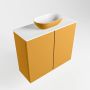 Mondiaz Fowy toiletmeubel 60x50x23cm ocher mat 1 kraangat wasbak: midden 2 deuren solid surface met blad MDF kleur wasbak: Oranje Wit FOWY59007ocherocher - Thumbnail 2