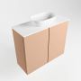 Mondiaz Fowy toiletmeubel 60x50x23cm rosee mat 0 kraangaten wasbak: midden 2 deuren solid surface met blad MDF kleur wasbak: wit FOWY59010roseetalc - Thumbnail 2