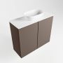 Mondiaz Fowy toiletmeubel 60x50x23cm smoke mat 1 kraangat wasbak: midden 2 deuren solid surface met blad MDF kleur wasbak: wit FOWY59007smoketalc - Thumbnail 2