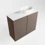 Mondiaz Fowy Toiletmeubel 60x50x23cm smoke mat 1 kraangat wasbak rechts 2 deuren solid surface blad MDF wasbak: wit FOWY59009smoketalc - Thumbnail 2