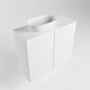 Mondiaz Fowy toiletmeubel 60x50x23cm talc mat 1 kraangat wasbak: links 2 deuren solid surface met blad MDF kleur wasbak: wit FOWY59008talctalc - Thumbnail 3