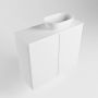 Mondiaz Fowy toiletmeubel 60x50x23cm talc mat 1 kraangat wasbak: rechts 2 deuren solid surface met blad MDF kleur wasbak: wit FOWY59009talctalc - Thumbnail 3