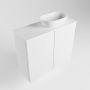 Mondiaz Fowy toiletmeubel 60x50x23cm talc mat 0 kraangaten wasbak: rechts 2 deuren solid surface met blad MDF kleur wasbak: wit FOWY59012talctalc - Thumbnail 4