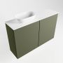Mondiaz Fowy toiletmeubel 80x50x23cm army mat 0 kraangaten wasbak: links 2 deuren solid surface met blad MDF kleur wasbak: wit FOWY59017armytalc - Thumbnail 3