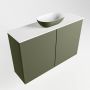 Mondiaz Fowy toiletmeubel 80x50x23cm army mat 1 kraangat wasbak: midden 2 deuren solid surface met blad MDF kleur wasbak: Groen Wit FOWY59013armyarmy - Thumbnail 3