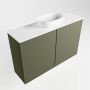 Mondiaz Fowy toiletmeubel 80x50x23cm army mat 1 kraangat wasbak: midden 2 deuren solid surface met blad MDF kleur wasbak: wit FOWY59013armytalc - Thumbnail 4