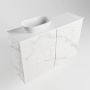 Mondiaz Fowy toiletmeubel 80x50x23cm Carrara mat 1 kraangat wasbak: links 2 deuren solid surface met blad Melamine kleur wasbak: wit FOWY59014Carraratalc - Thumbnail 2