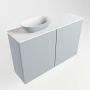 Mondiaz Fowy toiletmeubel 80x50x23cm clay mat 1 kraangat wasbak: links 2 deuren solid surface met blad MDF kleur wasbak: Bruin Wit FOWY59014clayclay - Thumbnail 2