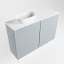 Mondiaz Fowy toiletmeubel 80x50x23cm clay mat 1 kraangat wasbak: links 2 deuren solid surface met blad MDF kleur wasbak: wit FOWY59014claytalc - Thumbnail 2