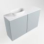 Mondiaz Fowy toiletmeubel 80x50x23cm clay mat 0 kraangaten wasbak: links 2 deuren solid surface met blad MDF kleur wasbak: wit FOWY59017claytalc - Thumbnail 2