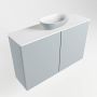 Mondiaz Fowy toiletmeubel 80x50x23cm clay mat 1 kraangat wasbak: midden 2 deuren solid surface met blad MDF kleur wasbak: Bruin Wit FOWY59013clayclay - Thumbnail 2