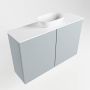 Mondiaz Fowy toiletmeubel 80x50x23cm clay mat 0 kraangaten wasbak: midden 2 deuren solid surface met blad MDF kleur wasbak: wit FOWY59016claytalc - Thumbnail 2