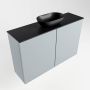 Mondiaz Fowy toiletmeubel 80x50x23cm clay mat 1 kraangat wasbak: midden 2 deuren solid surface met blad MDF kleur wasbak: zwart FOWY59013clayurban - Thumbnail 3