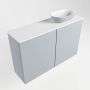 Mondiaz Fowy toiletmeubel 80x50x23cm clay mat 1 kraangat wasbak: rechts 2 deuren solid surface met blad MDF kleur wasbak: Bruin Wit FOWY59015clayclay - Thumbnail 2