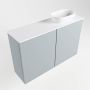 Mondiaz Fowy toiletmeubel 80x50x23cm clay mat 1 kraangat wasbak: rechts 2 deuren solid surface met blad MDF kleur wasbak: wit FOWY59015claytalc - Thumbnail 2