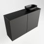 Mondiaz Fowy toiletmeubel 80x50x23cm dark grey mat 1 kraangat wasbak: rechts 2 deuren solid surface met blad MDF kleur wasbak: zwart FOWY59015darkgreyurban - Thumbnail 3