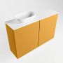 Mondiaz Fowy toiletmeubel 80x50x23cm ocher mat 1 kraangat wasbak: links 2 deuren solid surface met blad MDF kleur wasbak: wit FOWY59014ochertalc - Thumbnail 2