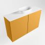 Mondiaz Fowy toiletmeubel 80x50x23cm ocher mat 0 kraangaten wasbak: midden 2 deuren solid surface met blad MDF kleur wasbak: wit FOWY59016ochertalc - Thumbnail 2