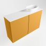 Mondiaz Fowy toiletmeubel 80x50x23cm ocher mat 0 kraangaten wasbak: rechts 2 deuren solid surface met blad MDF kleur wasbak: wit FOWY59018ochertalc - Thumbnail 2