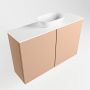 Mondiaz Fowy toiletmeubel 80x50x23cm rosee mat 0 kraangaten wasbak: midden 2 deuren solid surface met blad MDF kleur wasbak: wit FOWY59016roseetalc - Thumbnail 2