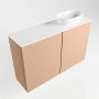 Mondiaz Fowy toiletmeubel 80x50x23cm rosee mat 1 kraangat wasbak: rechts 2 deuren solid surface met blad MDF kleur wasbak: wit FOWY59015roseetalc - Thumbnail 2
