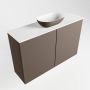 Mondiaz Fowy toiletmeubel 80x50x23cm smoke mat 0 kraangaten wasbak: midden 2 deuren solid surface met blad MDF kleur wasbak: Antraciet Wit FOWY59016smokesmoke - Thumbnail 2