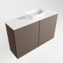 Mondiaz Fowy toiletmeubel 80x50x23cm smoke mat 0 kraangaten wasbak: midden 2 deuren solid surface met blad MDF kleur wasbak: wit FOWY59016smoketalc - Thumbnail 2