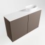 Mondiaz Fowy toiletmeubel 80x50x23cm smoke mat 1 kraangat wasbak: rechts 2 deuren solid surface met blad MDF kleur wasbak: wit FOWY59015smoketalc - Thumbnail 2