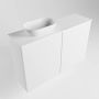 Mondiaz Fowy toiletmeubel 80x50x23cm talc mat 1 kraangat wasbak: links 2 deuren solid surface met blad MDF kleur wasbak: wit FOWY59014talctalc - Thumbnail 3
