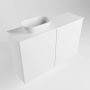 Mondiaz Fowy toiletmeubel 80x50x23cm talc mat 0 kraangaten wasbak: links 2 deuren solid surface met blad MDF kleur wasbak: wit FOWY59017talctalc - Thumbnail 3
