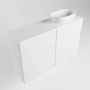 Mondiaz Fowy toiletmeubel 80x50x23cm talc mat 1 kraangat wasbak: rechts 2 deuren solid surface met blad MDF kleur wasbak: wit FOWY59015talctalc - Thumbnail 4