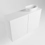 Mondiaz Fowy toiletmeubel 80x50x23cm talc mat 0 kraangaten wasbak: rechts 2 deuren solid surface met blad MDF kleur wasbak: wit FOWY59018talctalc - Thumbnail 3