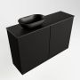 Mondiaz Fowy toiletmeubel 80x50x23cm urban mat 1 kraangat wasbak: links 2 deuren solid surface met blad MDF kleur wasbak: zwart FOWY59014urbanurban - Thumbnail 2