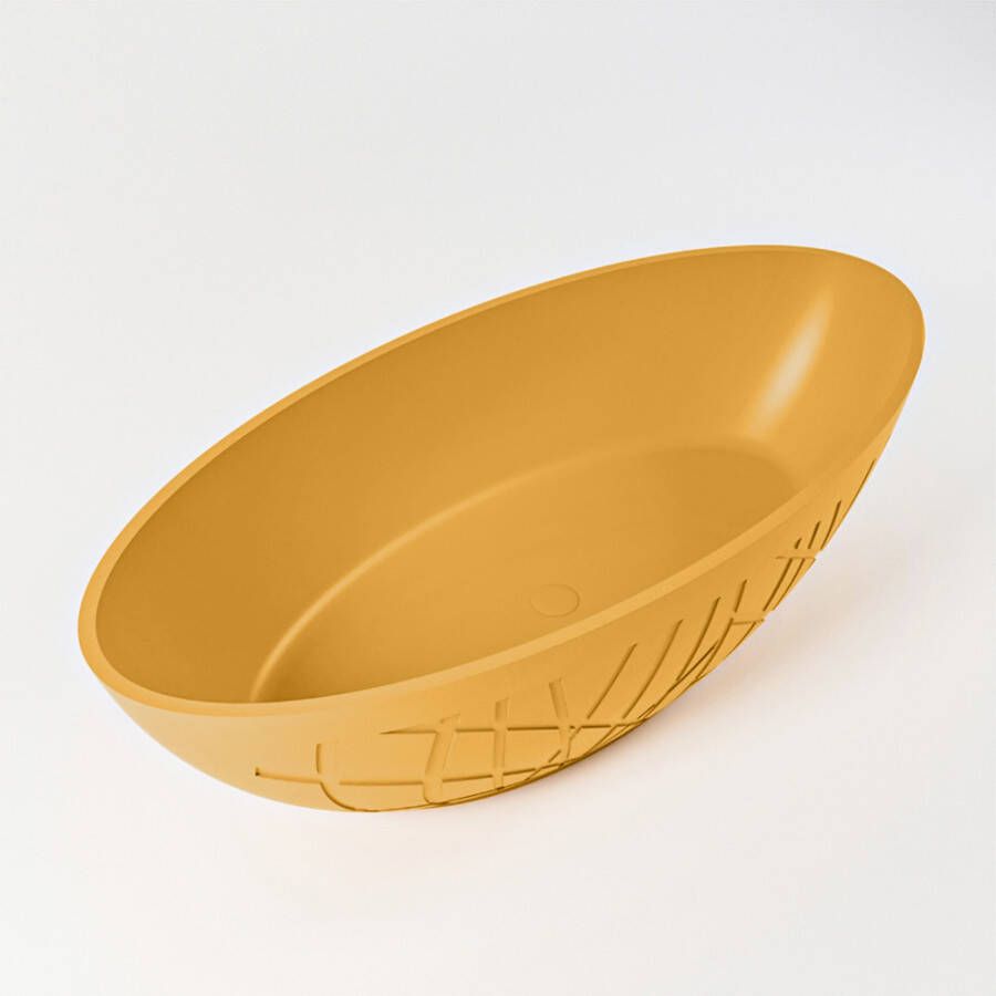 Mondiaz Holm vrijstaand bad solid surface 180x85cm kleur Ocher