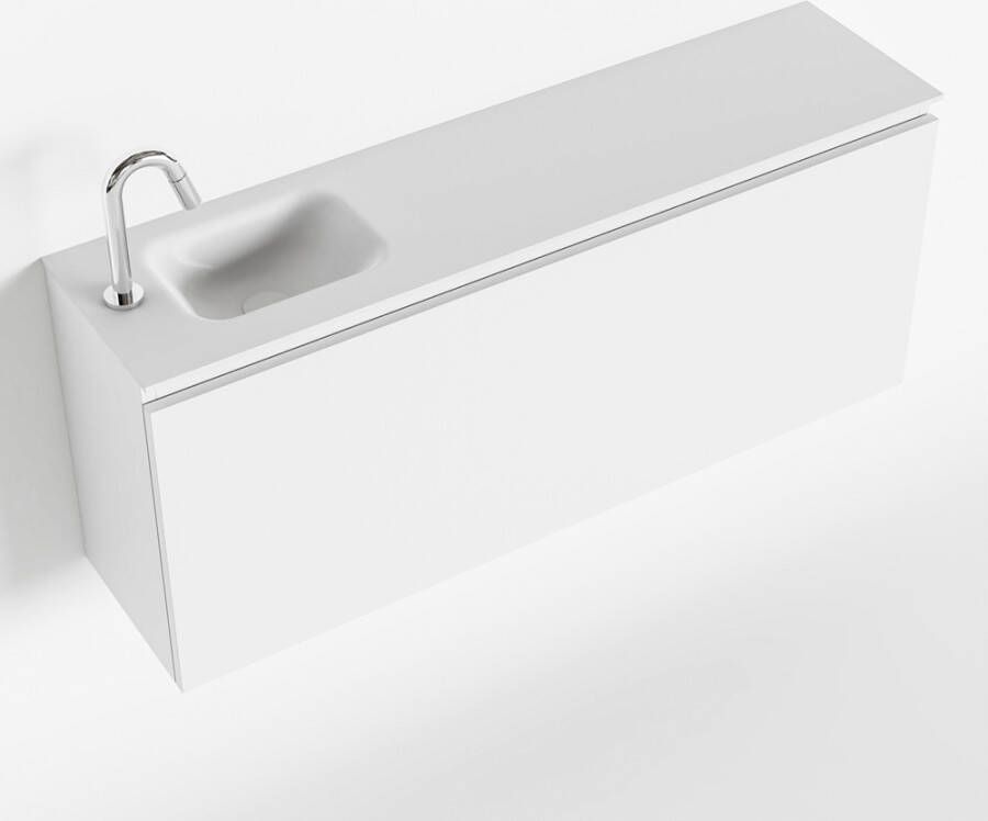 Mondiaz OLAN Toiletmeubel 120x30x40cm met 1 kraangaten 1 lades talc mat Wastafel Lex links Solid Surface Wit FK75342430 - Foto 2