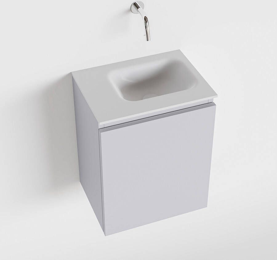 Mondiaz OLAN Toiletmeubel 40x30x40cm met 0 kraangaten 1 lades cale mat Wastafel Lex rechts Solid Surface Wit FK75342641 - Foto 2