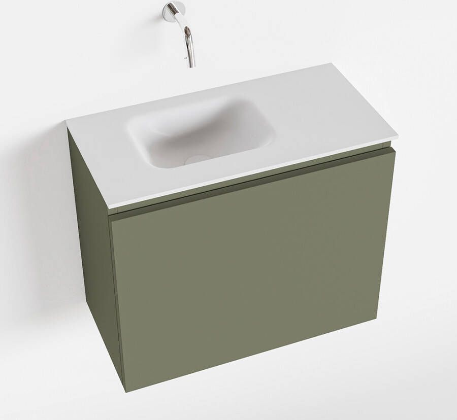 Mondiaz OLAN Toiletmeubel 60x30x40cm met 0 kraangaten 1 lades army mat Wastafel Lex links Solid Surface Wit FK75342529 - Foto 2