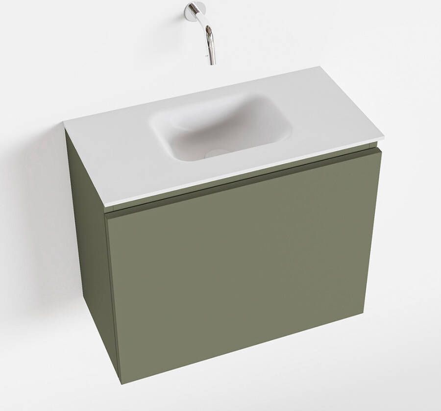 Mondiaz OLAN Toiletmeubel 60x30x40cm met 0 kraangaten 1 lades army mat Wastafel Lex midden Solid Surface Wit FK75342527 - Foto 2