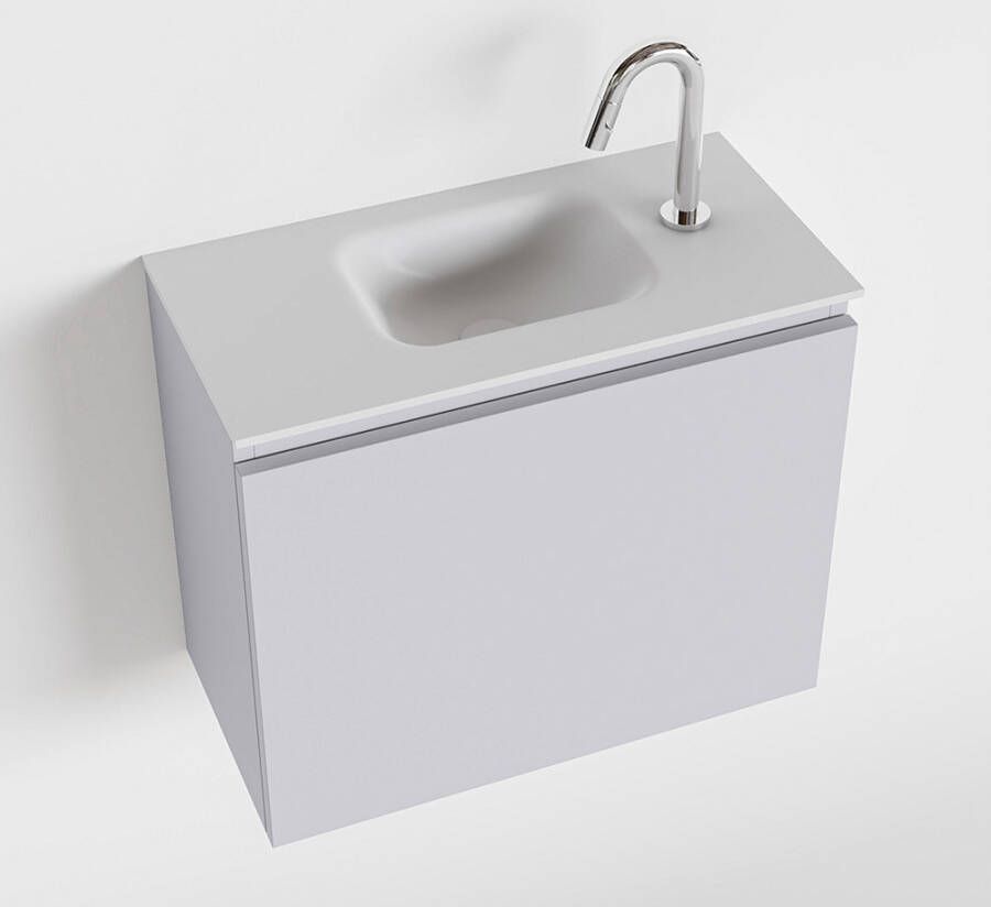 Mondiaz OLAN Toiletmeubel 60x30x40cm met 1 kraangaten 1 lades cale mat Wastafel Lex midden Solid Surface Wit FK75342642