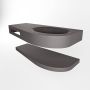 Mondiaz RIVA badmeubelsets 100x50x5.8cm 0 lades Dark Grey mat 0 kraangaten 1 wasbak rechts dark grey solid surface RIVA-D10058 - Thumbnail 3