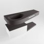 Mondiaz RIVA badmeubelsets 120x50x30cm 1 lade MDF Talc mat push to open 0 kraangaten 1 wasbak links dark grey solid surface RIVA10357 - Thumbnail 2
