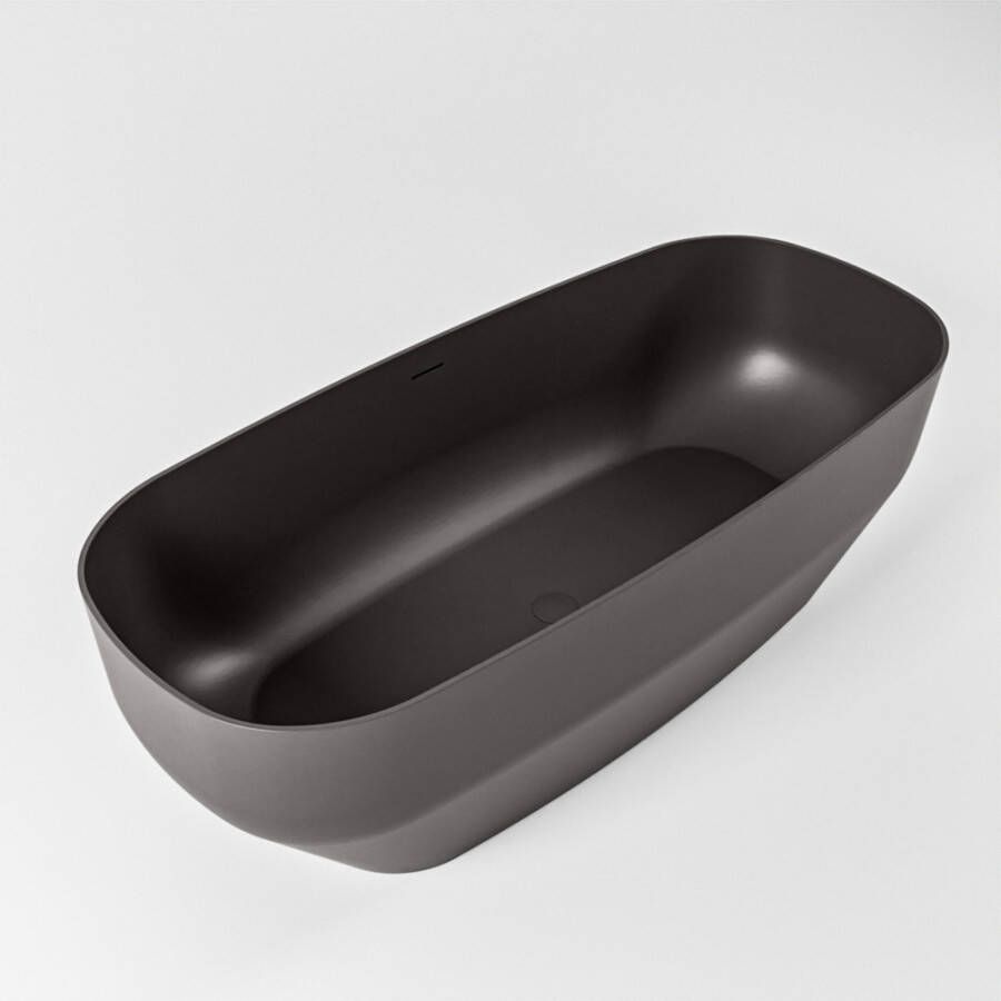 Mondiaz stone vrijstaand bad solid surface 170x75cm kleur Dark grey
