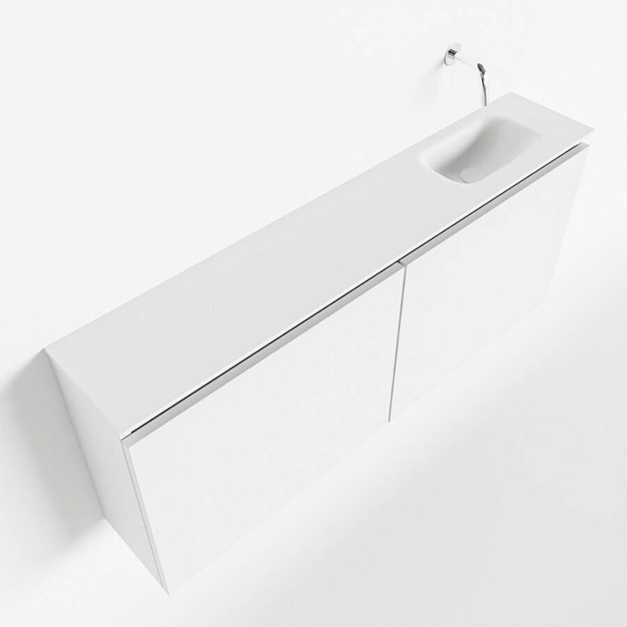 Mondiaz TURE Toiletmeubel 120x23x50cm met 0 kraangaten 2 deuren talc mat Wastafel Eden rechts Solid Surface Wit FK75341030 - Foto 2